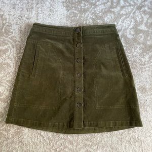 Forever 21 green button down mini skirt